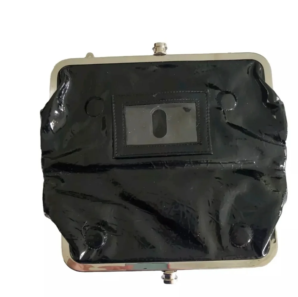 White House Black Market Black Clutch with Silver Chain - Picture 5 of 12